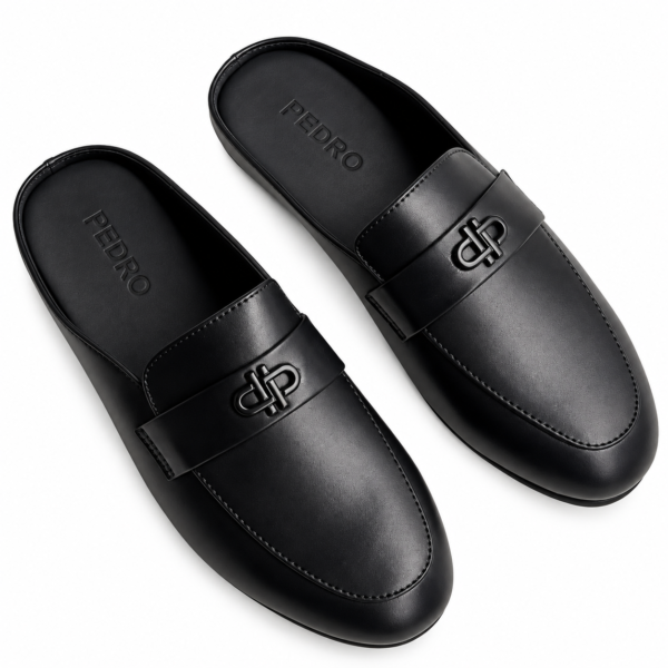 Quality Black Leather Half Shoe