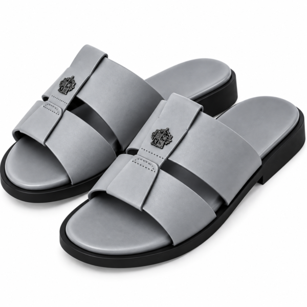 Premium Grey Leather Slide