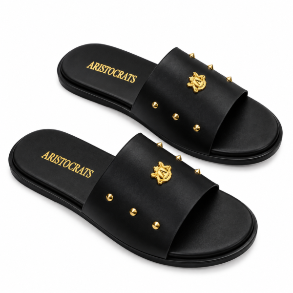 Crest Gold-Stud Slides
